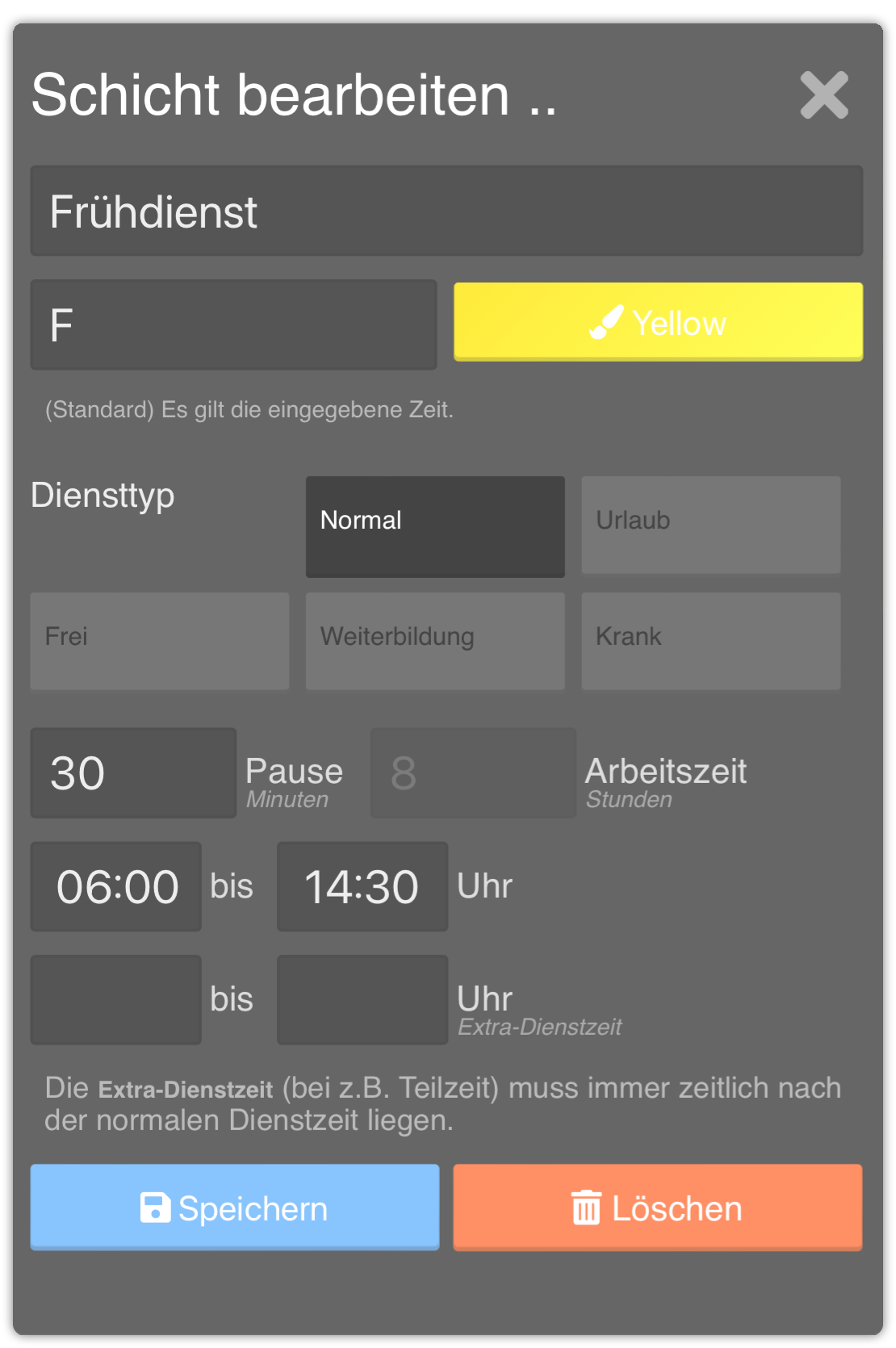 Neue Schicht erstellen und bearbeiten